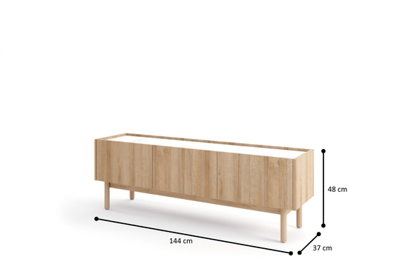 Fernsehschrank  POP dreitürig Scandi Eiche riviera 