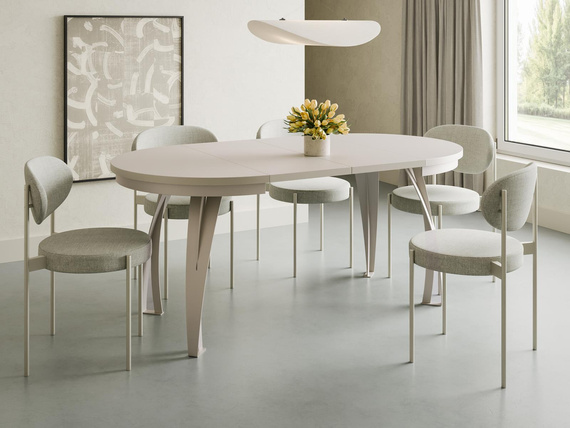 Esstisch ausziehbar Ø 100/120 LUGOS Schwarz Holz