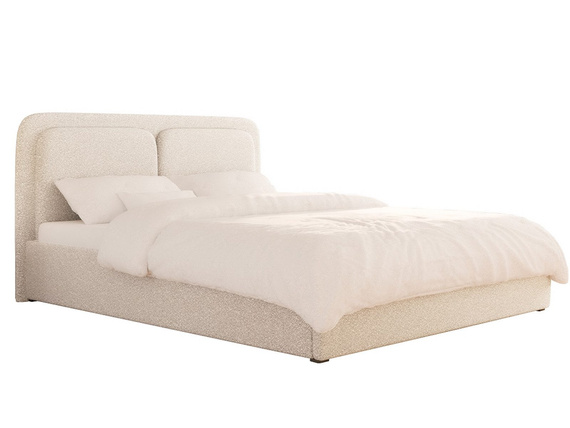 Modernes Creme Polsterbett mit Metallrahmen 140x200 LEA