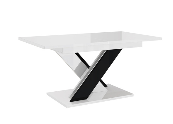  Esszimmertisch ausziehbar 140-180 cm Weiß +Schwarz