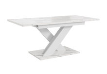 Esszimmertisch ausziehbar 140-180 cm LOUIS Weiß Marmor