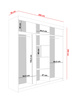 Schwebetürenschrank mit Spiegel TULIA Weiß + Schwarz