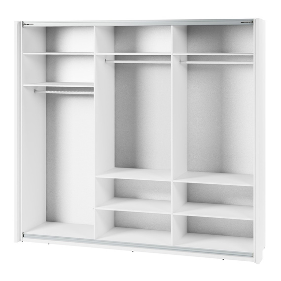 Schwebetürenschrank mit Spiegel LAVIAS Weiß