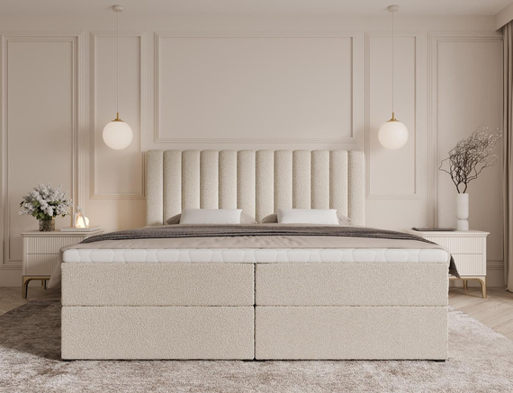 Beige Elegant Boxspringbett 180x200 MEL