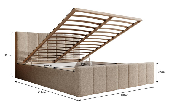 Bett LIVORA Boucle 140x200 CREME