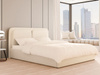 Modernes Creme Polsterbett mit Metallrahmen 200x200 LEA