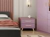 Nachtisch mit 2 Schubladen Gold Griffe ALEX II PFLAUME