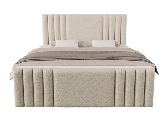 Boucle grau Kontinentalbett mit topper 140x200 SARAH