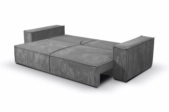 Schlafsofa mit Bettkasten und Cordstoff MONA Grau