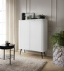 Highboard mit Lamellen auf hohen Beinen CARLO Weiß