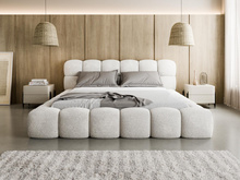 Designerbett boucle BIZU 180x200 Weiß