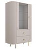 Elegant Standvitrine mit 2 Schubladen beige OVI