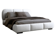 Komfortables Polsterbett mit Metallrahmen 160x200 Weiß