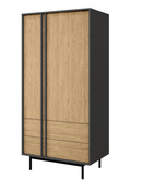 Elegant design Kleiderschrank Eiche geölte/ Anthrazit MALTS