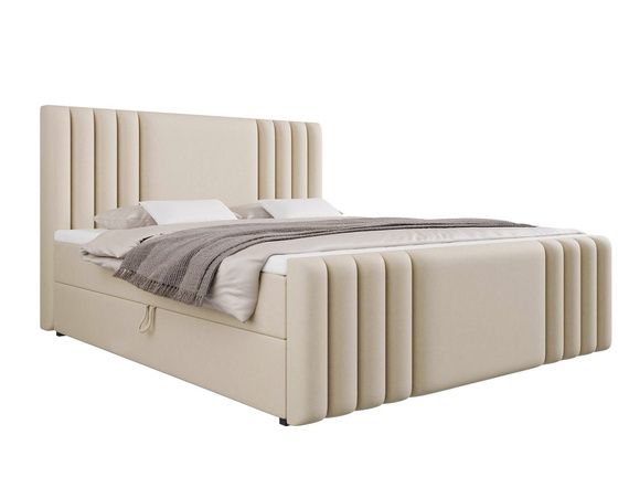 Velvet creme Kontinentalbett 180x200 mit topper SARAH