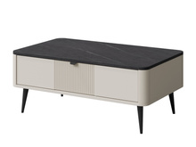 Moderner Couchtisch mit Schublade LILIA Kaschmir + Graphit