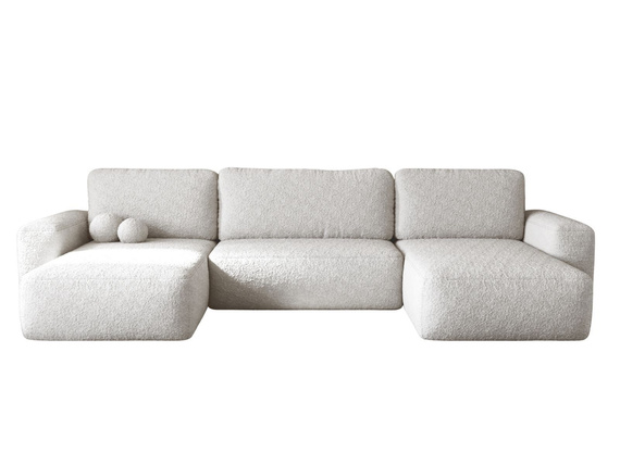 Weiße Bouclé Sofa U-Form TEDIS