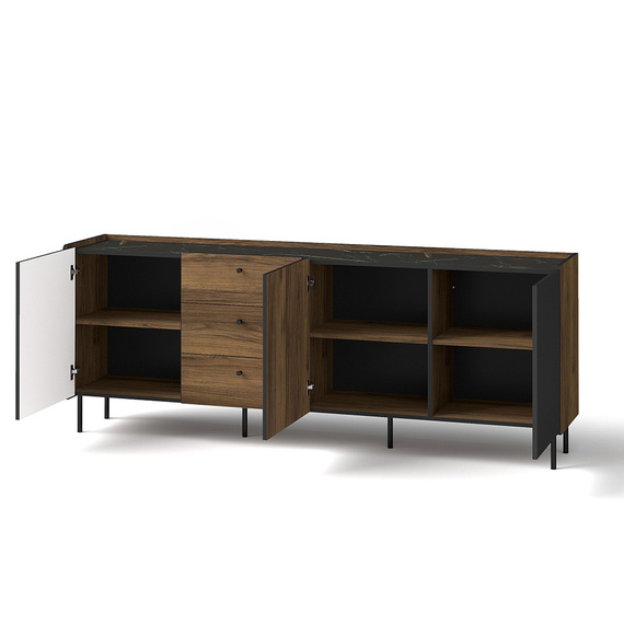  Kommode mit 3 Schubladen COMO Nussbaum