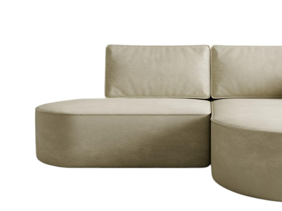  Luxuriöses Ecksofa L Rundes Design Highlight Olivgrün MORENO