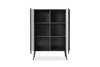 Highboard mit Lamellen auf hohen Beinen CARLO Schwarz