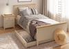 mit Schublade STARS Beige Nachtschrank, Elegant Kinderzimmer