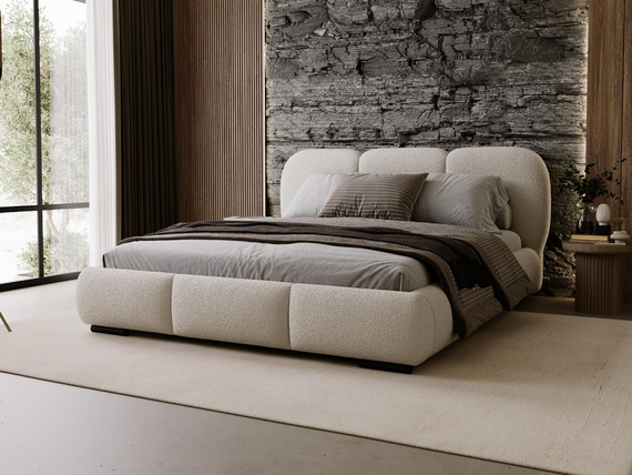 Modernes Stauraumbett Design 140x200 Hellbeige