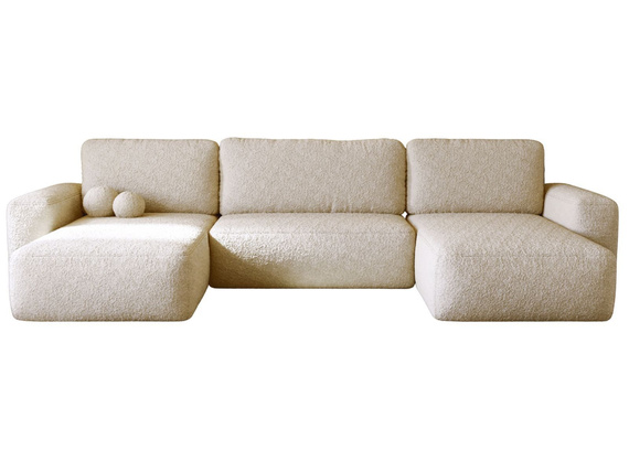 Creme Bouclé Sofa U-Form TEDIS