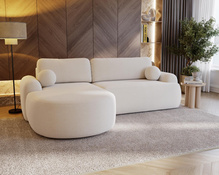 Ecksofa mit Schlaffunktion L Form OLIO Creme
