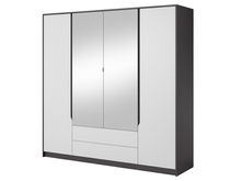 Garderobenschrank mit Spiegel und 2 SchubladenZUMA