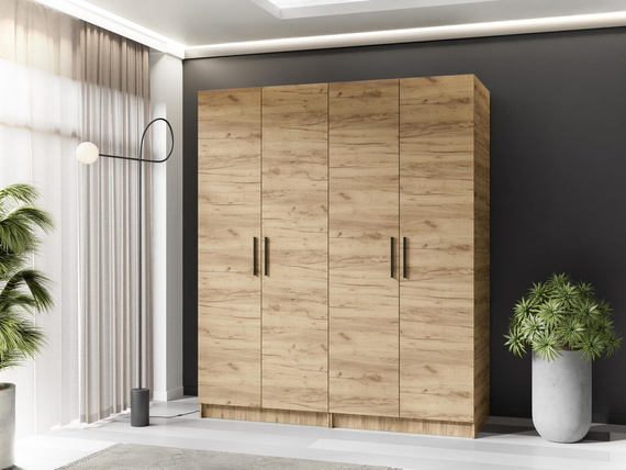 Kleiderschrank POLA Drehtürenschrank für den Flur Eiche 