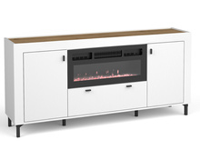 Kommode mit elektrischem Kamin TRENDS Eiche -Whisky/ Weiß Matt