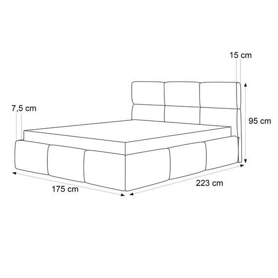 Gepolstertes Bett Beige CANDE 180x200