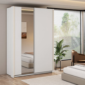 Schwebetürenschrank LAVIAS mit Spiegel Weiß