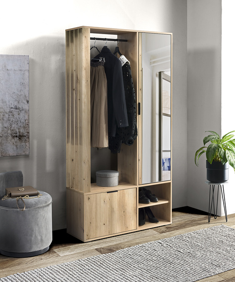 Garderoben-Set DECO mit Kleiderstange Artisan Eiche
