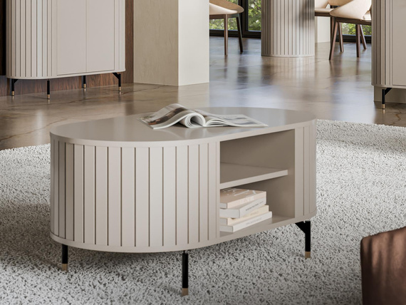 Couchtisch modern mit Lamellen MODERNO Schwarz