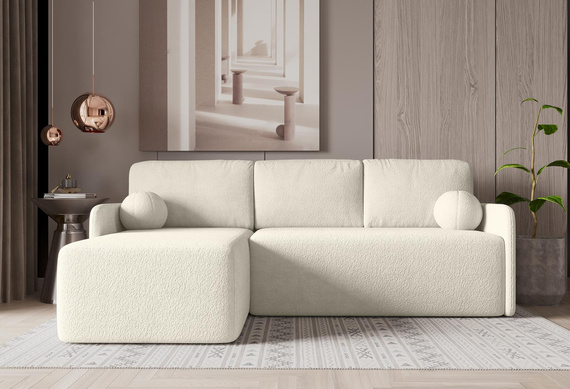 Ecksofa mit Schlaffunktion MODERNA Creme