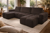 Praktische U-Form Bequeme Ecksofa Boucle Braun WOLKS