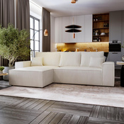 Ecksofa L-form MALAG Creme