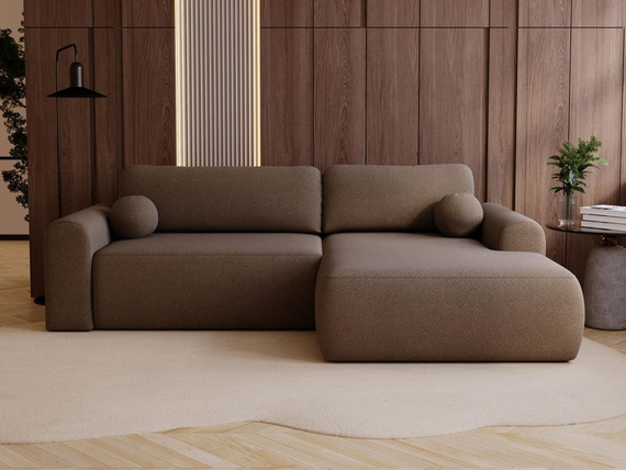 Design Ecksofa in modernem stil braun rechts AURA