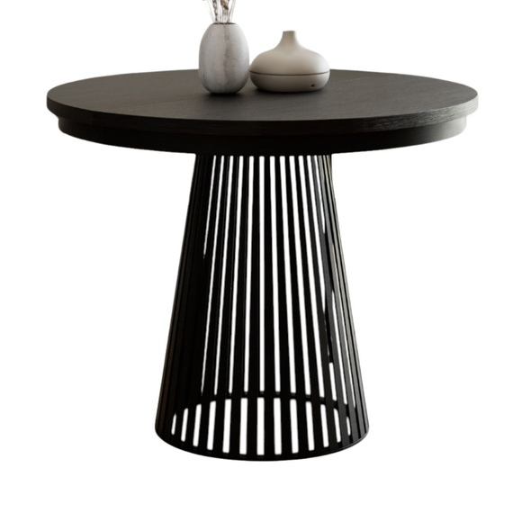 Modern Esstisch ausziehbar 100-180 Schwarz Holz