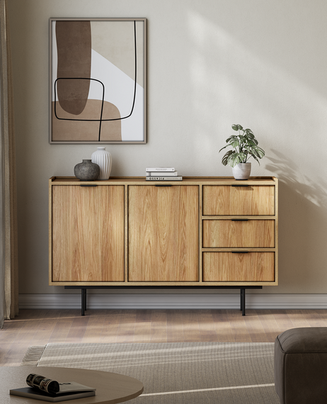 Holzkommode Japandi Vintage Eiche hikora COLGO