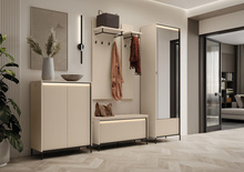 Garderoben-Set Beige mit Lamellen FLORE