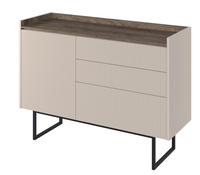 Kommode mit 3 Schubladen DENI Beige+Eiche Dunkel