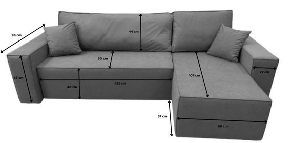 Ecksofa mit universelle Ottomane und Schlaffunktion KARL Gelb