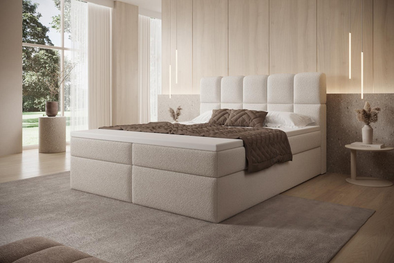 Bett mit Stauraum 160x200 Hellbeige PUENTE