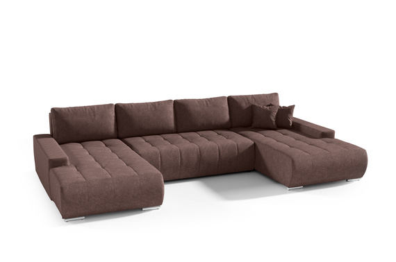 Großes Ecksofa in U-Form für Wohnzimmer MONA Braun