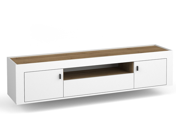 Lowboard hängend mit Lamellenoptik TRENDS Weiß 