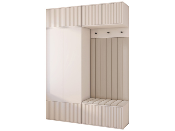 Garderoben-Set mit Sitzbank Kaschmir NERO