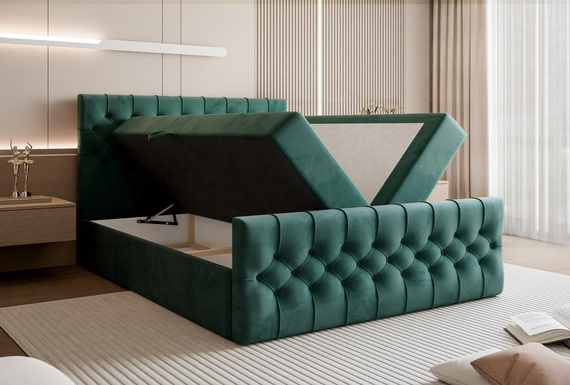 Luxuriöses Boxspringbett Grün 180x200 MIAMI 