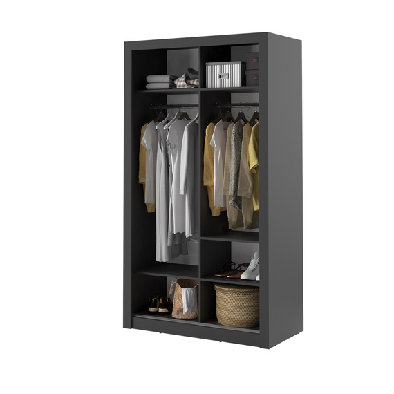 Schwebetürenschrank mit Spiegel ARTI 06 Schwarz